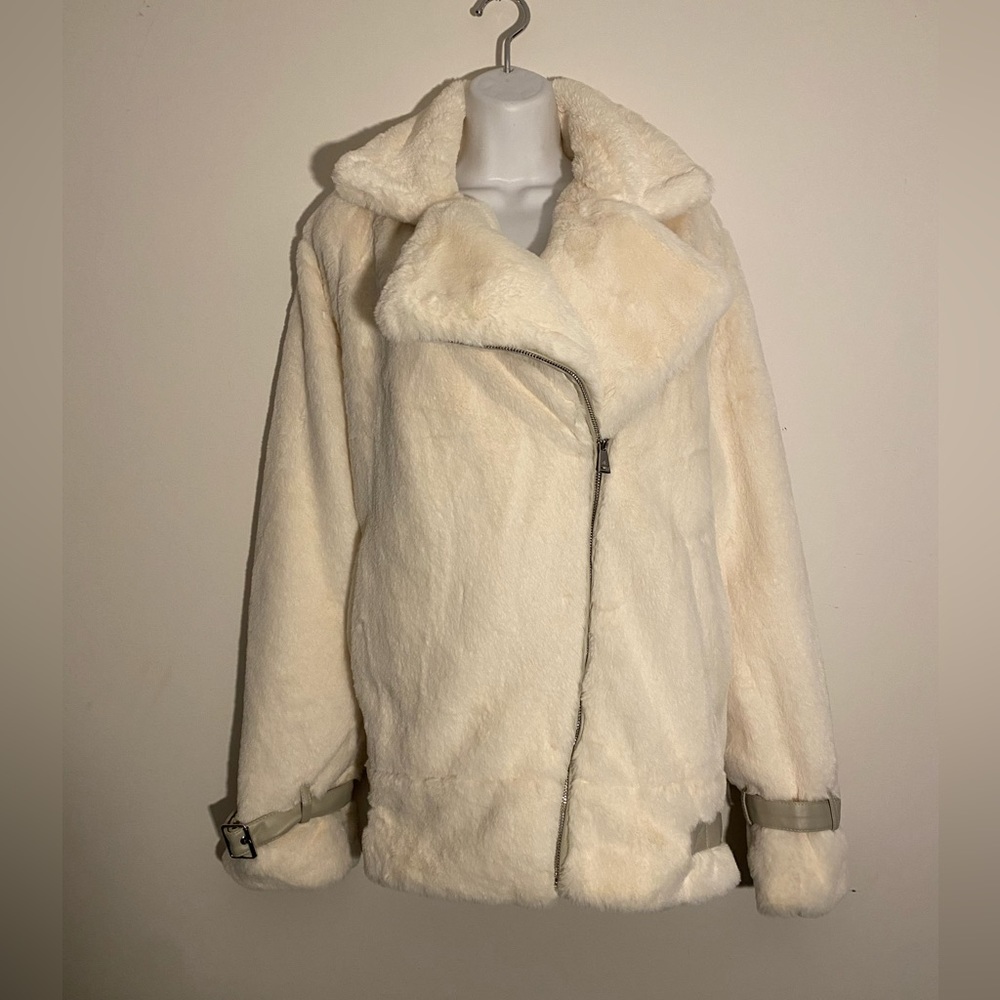 Ralph Lauren white faux for coat